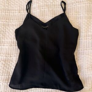 Banana Republic Black Silk-Feel Spaghetti Strap Cami